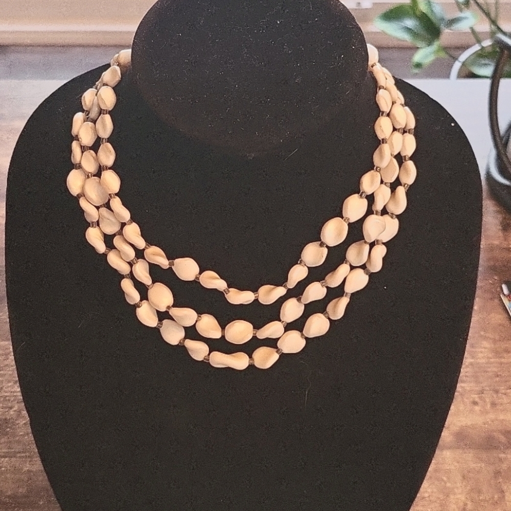 Vintage Stone Triple Layer Necklace